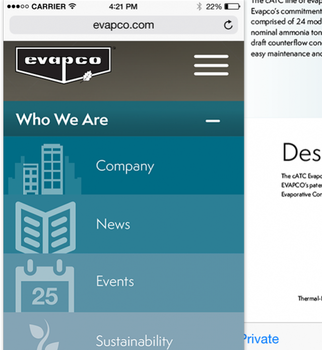 Evapco Website Concept